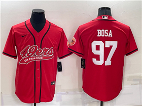 San Francisco 49ers #97 Nick Bosa Red Baseball Cool Base Jersey