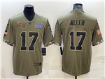 Buffalo Bills #17 Josh Allen 2022 Olive Salute To Service Limited Jersey