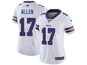 Buffalo Bills #17 Josh Allen Women's White Vapor Limited Jersey