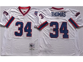 Buffalo Bills #34 Thurman Thomas 1990 Throwback White Jersey