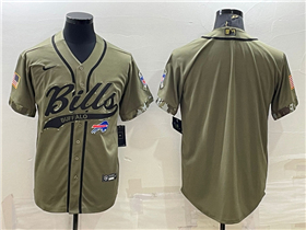 Buffalo Bills Olive Salute To Service Baseball Team Jersey