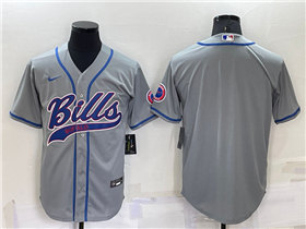 Buffalo Bills Gray Baseball Cool Base Team Jersey