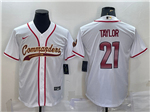 Washington Commanders #21 Sean Taylor White Baseball Cool Base Jersey