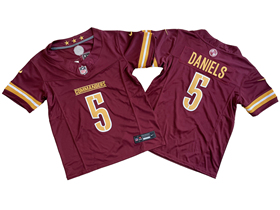 Washington Commanders #5 Jayden Daniels Youth Burgundy Vapor F.U.S.E. Limited Jersey