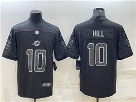 Miami Dolphins #10 Tyreek Hill Black RFLCTV Limited Jersey