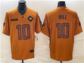 Miami Dolphins #10 Tyreek Hill 2023 Brown Salute To Service Limited Jersey