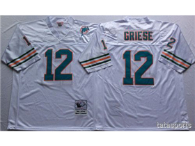 Miami Dolphins #12 Bob Griese Throwback White Jersey