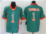 Miami Dolphins #1 Tua Tagovailoa Aqua Drift Fashion Limited Jersey