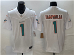 Miami Dolphins #1 Tua Tagovailoa White Vapor F.U.S.E. Limited Jersey