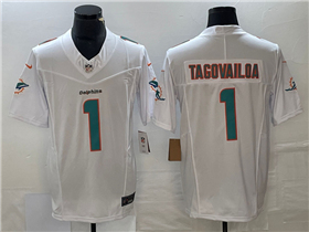 Miami Dolphins #1 Tua Tagovailoa White Vapor F.U.S.E. Limited Jersey