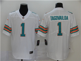 Miami Dolphins #1 Tua Tagovailoa Youth Alternate White Vapor Limited Jersey