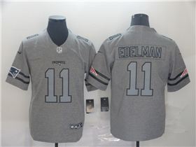 New England Patriots #11 Julian Edelman Gray Gridiron Gray Limited Jersey