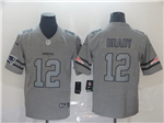 New England Patriots #12 Tom Brady Gray Gridiron Gray Limited Jersey