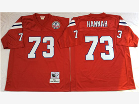 New England Patriots #73 John Hannah 1984 Throwback Red Jersey