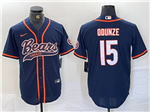 Chicago Bears #15 Rome Odunze Navy Baseball Limited Jersey