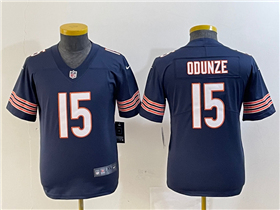 Chicago Bears #15 Rome Odunze Youth Blue Vapor Limited Jersey