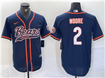 Chicago Bears #2 D.J. Moore Navy Baseball Limited Jersey