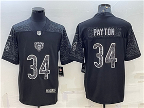 Chicago Bears #34 Walter Payton Black RFLCTV Limited Jersey