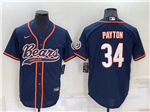 Chicago Bears #34 Walter Payton Navy Baseball Cool Base Jersey