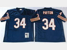 Chicago Bears #34 Walter Payton Throwback Navy Blue Jersey