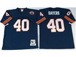 Chicago Bears #40 Gale Sayers Throwback Navy Blue Jersey with Bear Patch