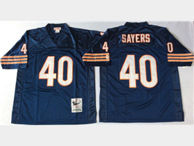 Chicago Bears #40 Gale Sayers Throwback Navy Blue Jersey