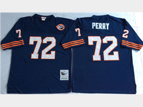 Chicago Bears #72 William Perry Throwback Navy Blue Jersey with Bear Patch