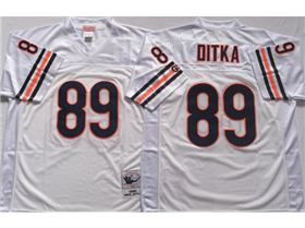 Chicago Bears #89 Mike Ditka Throwback White Jersey