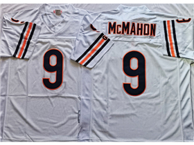 Chicago Bears #9 Jim McMahon Throwback White Jersey