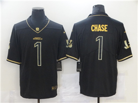 Cincinnati Bengals #1 Ja'Marr Chase Black Gold Vapor Limited Jersey