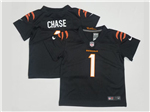 Cincinnati Bengals #1 Ja'Marr Chase Toddler Black Vapor Limited Jersey