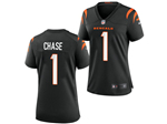 Cincinnati Bengals #1 Ja'Marr Chase Women's Black Vapor Limited Jersey