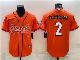 Cincinnati Bengals #2 Evan McPherson Orange Baseball Cool Base Jersey