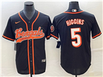 Cincinnati Bengals #5 Tee Higgins Black Baseball Jersey