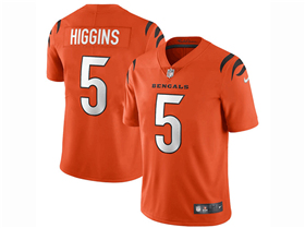 Cincinnati Bengals #5 Tee Higgins Orange Vapor Limited Jersey