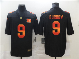 Cincinnati Bengals #9 Joe Burrow Black Colorful Fashion Limited Jersey