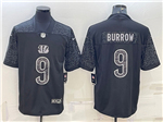 Cincinnati Bengals #9 Joe Burrow Black RFLCTV Limited Jersey