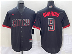 Cincinnati Bengals x Reds #9 Joe Burrow Black 2023 City Connect Jersey