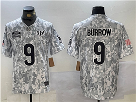 Cincinnati Bengals #9 Joe Burrow Arctic Camo 2024 Salute To Service Limited Jersey