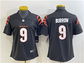 Cincinnati Bengals #9 Joe Burrow Women's Black Vapor Limited Jersey