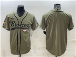 Denver Broncos Olive Salute To Service Baseball Team Jersey