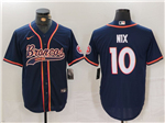 Denver Broncos #10 Bo Nix Navy Baseball Limited Jersey