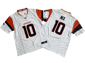 Denver Broncos #10 Bo Nix 2024 White Vapor F.U.S.E. Limited Jersey