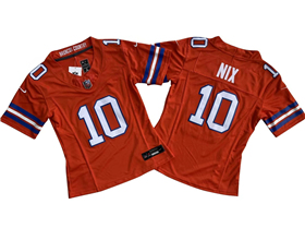 Denver Broncos #10 Bo Nix Women's Orange Alternate 1977 Throwback Vapor F.U.S.E. Limited Jersey