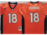 Denver Broncos #18 Peyton Manning 2015 Throwback Orange Jersey