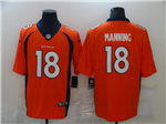 Denver Broncos #18 Peyton Manning Orange Vapor Limited Jersey