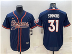 Denver Broncos #31 Justin Simmons Navy Baseball Cool Base Jersey