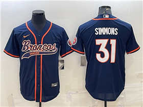 Denver Broncos #31 Justin Simmons Navy Baseball Cool Base Jersey