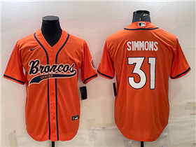 Denver Broncos #31 Justin Simmons Orange Baseball Cool Base Jersey