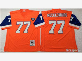 Denver Broncos #77 Karl Mecklenburg 1994 Throwback Orange Jersey